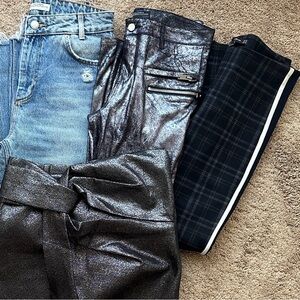 Zara Bottoms Collection - Denim, Metallic, Plaid